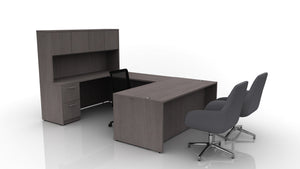 Pivit Casegoods U Desk Bundle with Lucky and Hudson Chairs