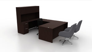 Pivit Casegoods U Desk Bundle with Lucky and Hudson Chairs