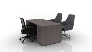 Pivit Casegoods Straight Desk Bundle with Lucky and Hudson Chairs