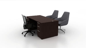 Pivit Casegoods Straight Desk Bundle with Lucky and Hudson Chairs