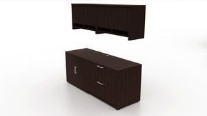Pivit Storage Credenza Bundle with Overhead Cabinets