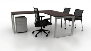 Pivit Frame 72x30 L Desk Bundle with Lucky and Match Mobile Chairs