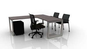 Pivit Frame 72x30 L Desk Bundle with Lucky and Match Mobile Chairs