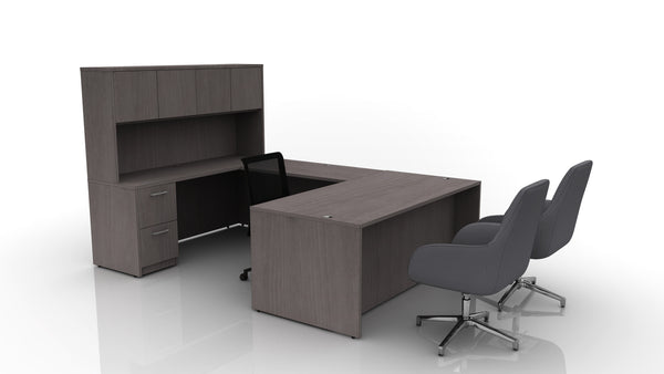 Load image into Gallery viewer, Pivit Casegoods U Desk Bundle with Lucky and Hudson Chairs
