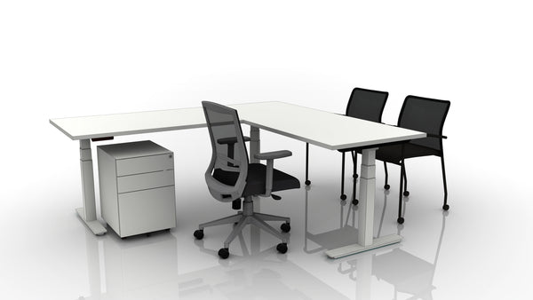 Load image into Gallery viewer, Rizer 72x30 L Desk Bundle with Derby and Match Mobile Chairs
