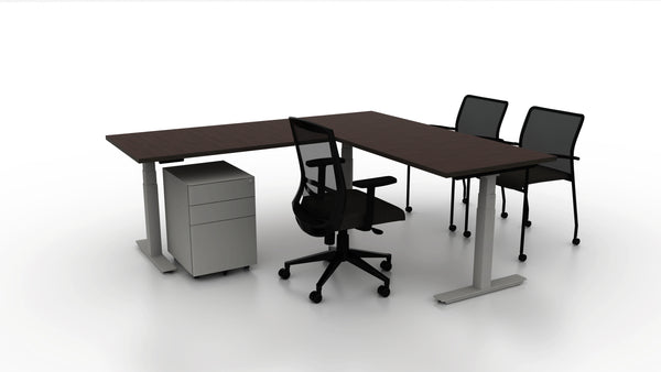 Load image into Gallery viewer, Rizer 72x30 L Desk Bundle with Derby and Match Mobile Chairs
