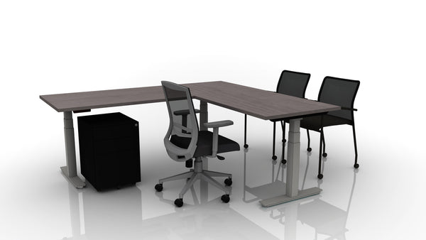 Load image into Gallery viewer, Rizer 72x30 L Desk Bundle with Derby and Match Mobile Chairs

