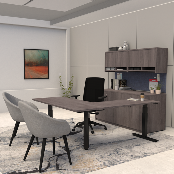 Load image into Gallery viewer, Rizer Height Adjustable L Desk with Cable Management
